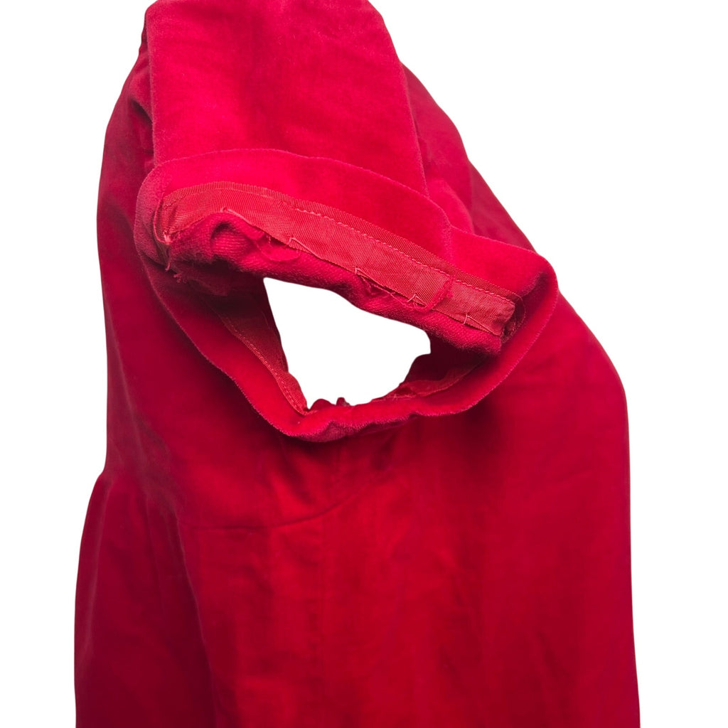 VTG 60s Red Velvet Mini Dress S Keyhole Bespoke Babydoll Glam Twee Retro Mad Men