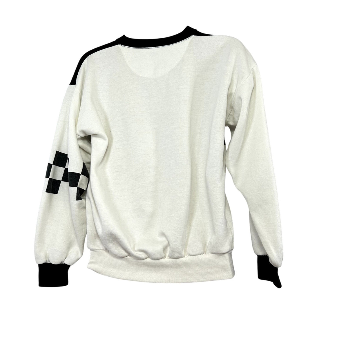 VTG 90s Gear for Sports M White Black Checkered Sweatshirt Streetwear Sportswear