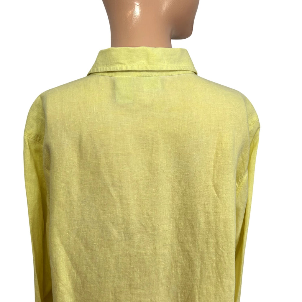 Real Clothes 8 Yellow Blouse Irish Linen French Seams Minimalist Quiet Luxury