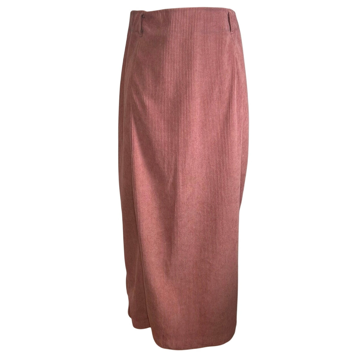 VTG 90s Mauve Thick Corduroy Midi Skirt M Grunge Minimalist Casual Cottage Boho