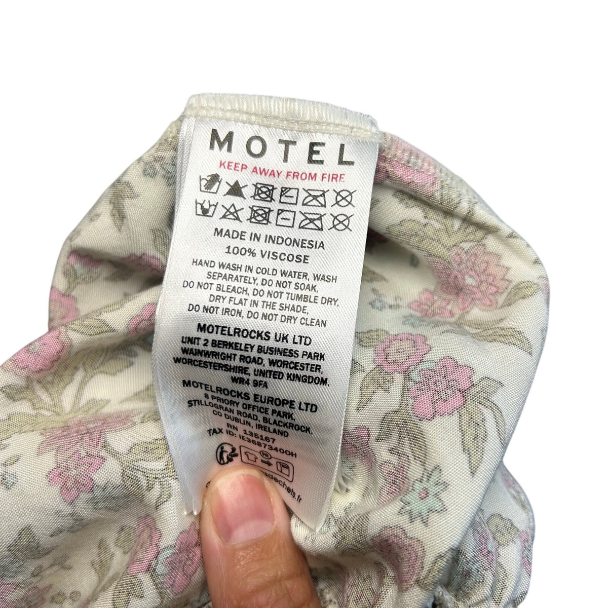 Motel White Pink Cottagecore Pleated Mini M Dress Basque Floral Coquette Fairy