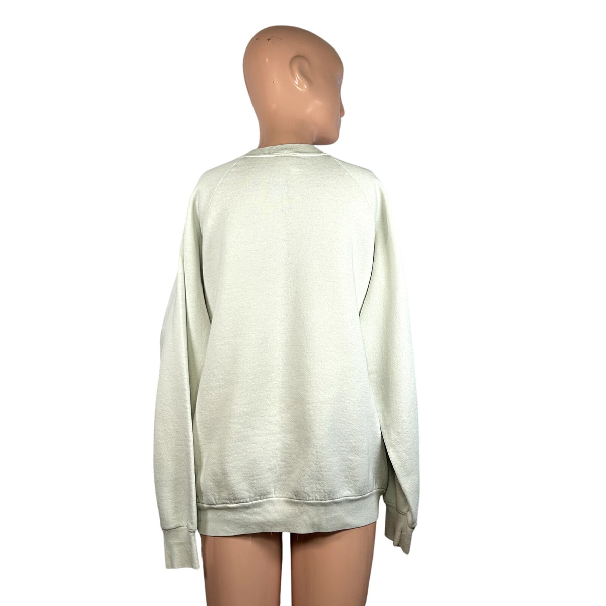 VTG 80s Guess Paris M White Sweatshirt Triangle Logo Dolman Sleeve Streetwear