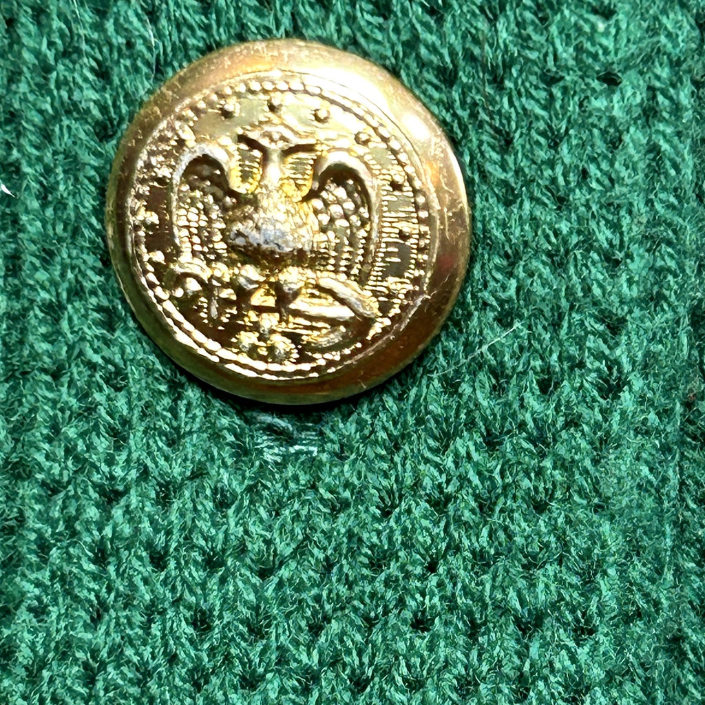 VTG 70s L Green Fair Isle Gold Button Cardigan Sweater Dark Academia Preppy Twee