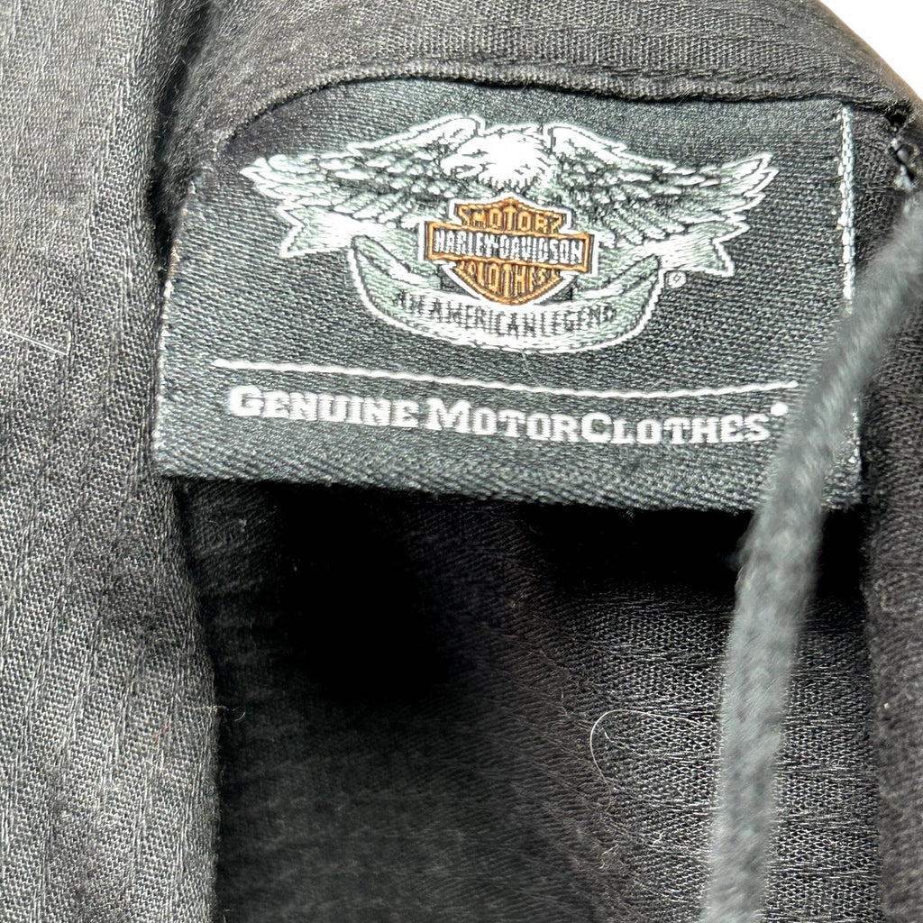 Harley-Davidson L Black Embroidered Bowling Moto Snap-Collar Mechanic Shirt