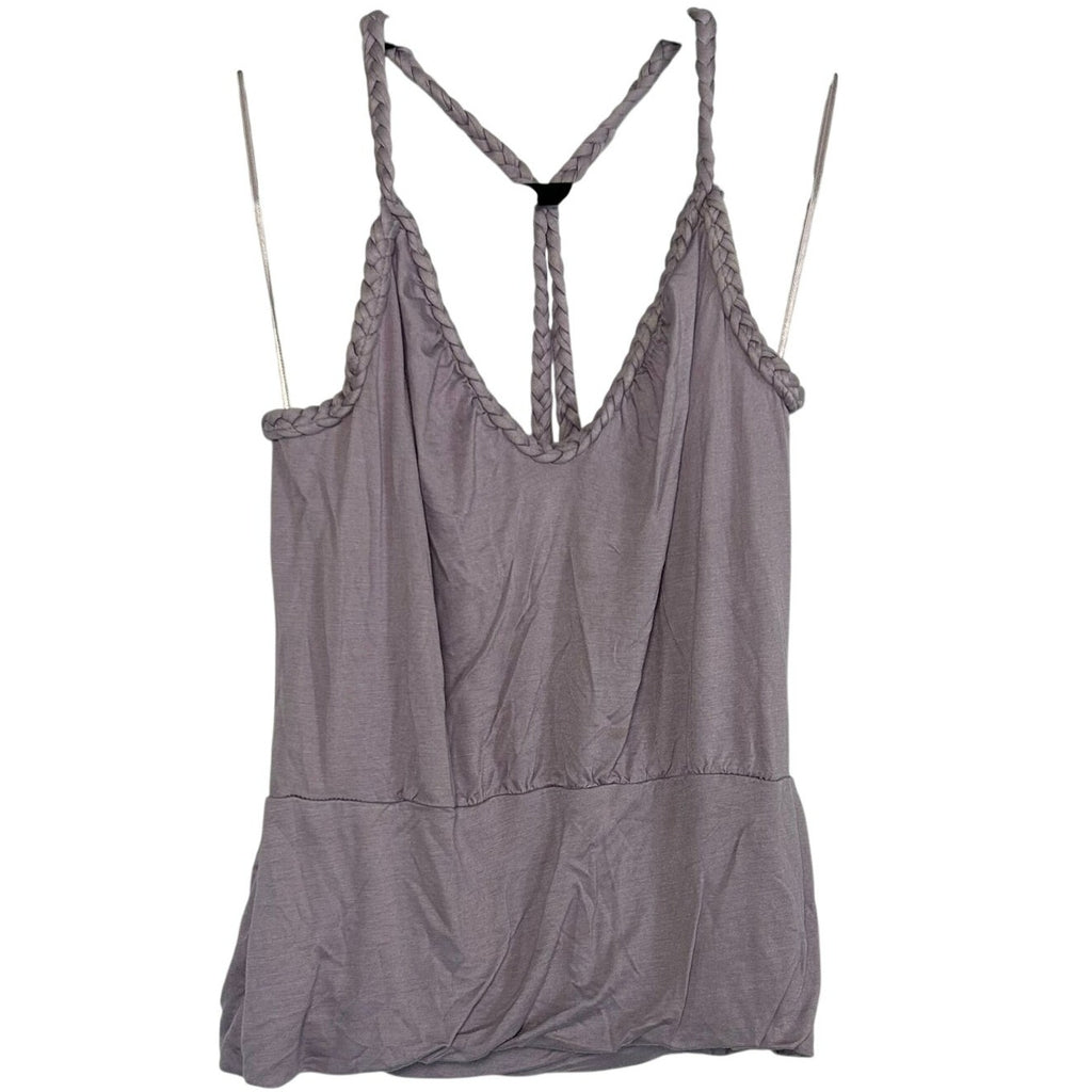 H&M Lilac Purple Braided Racerback Tank Top Boho Summer 2009 Y2K Medium Viscose