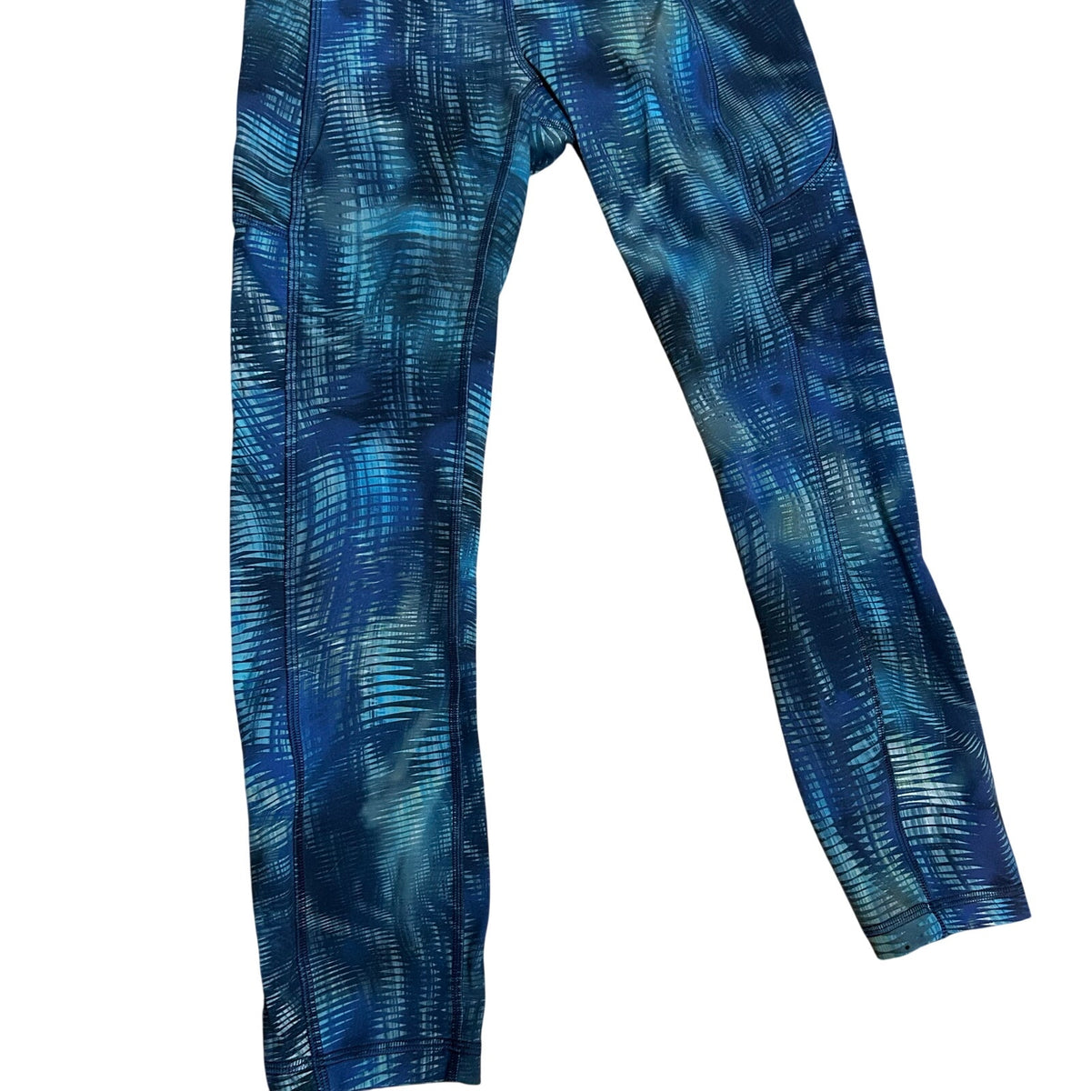 Lululemon Wunder Train HR Pocket Legging Blue Green Geo Wave 4