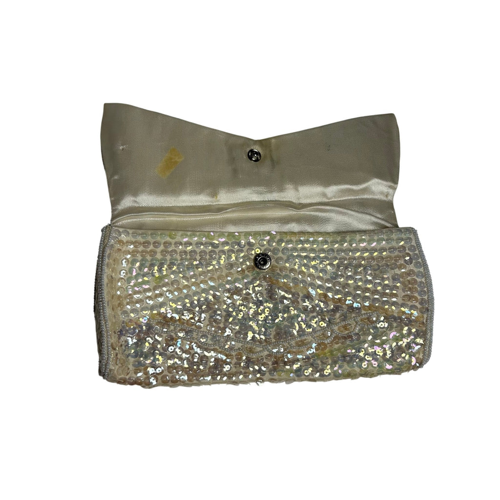VTG 50s La Regale Beaded Sequin Clutch Evening Bag Handbag Small Bridal Coquette
