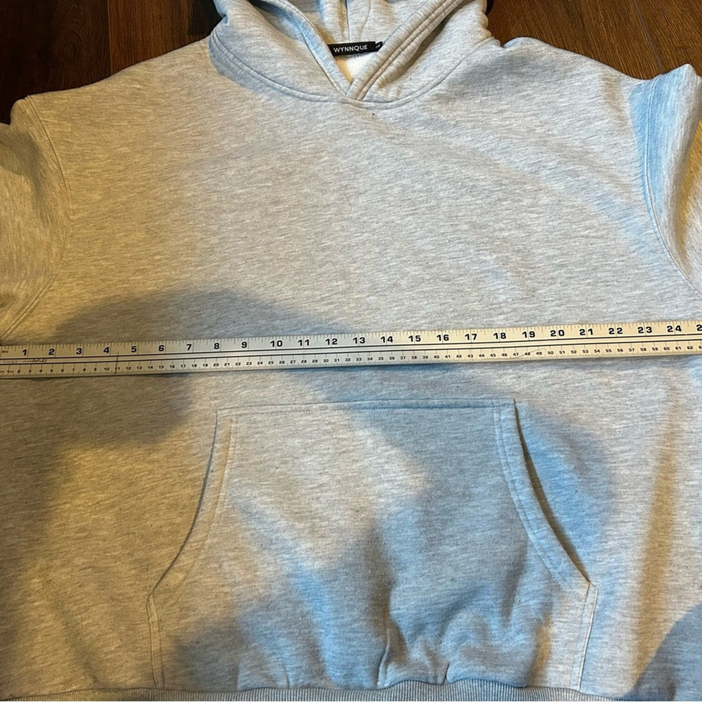 Light Gray Oversized Hooded Sweatshirt Unisex Hoodie XL with Front Pocket