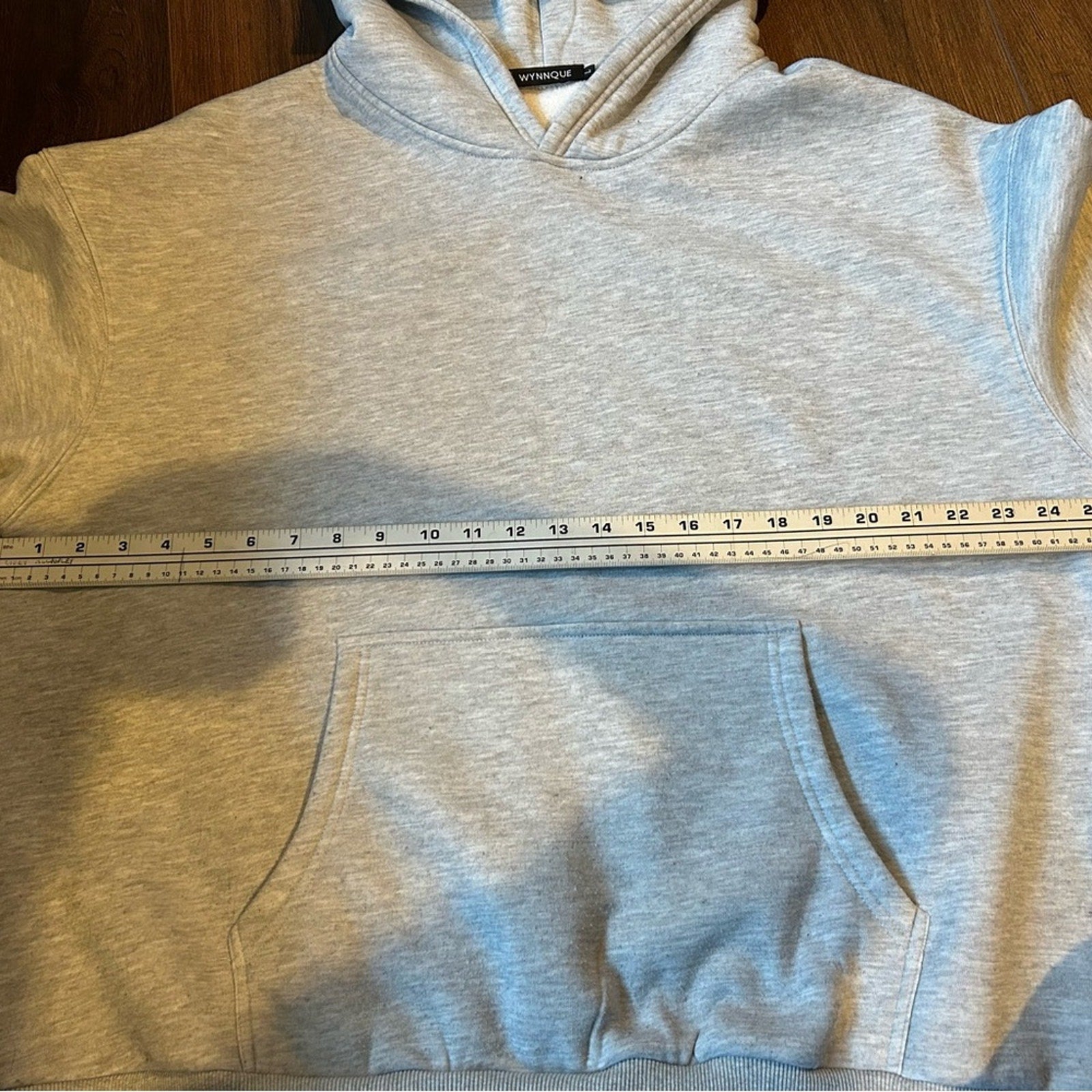 Light Gray Oversized Hooded Sweatshirt Unisex Hoodie XL with Front Pocket