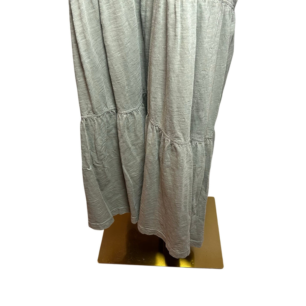 Wilt Slub Knit Tiered Midi Dress Sage Green S
