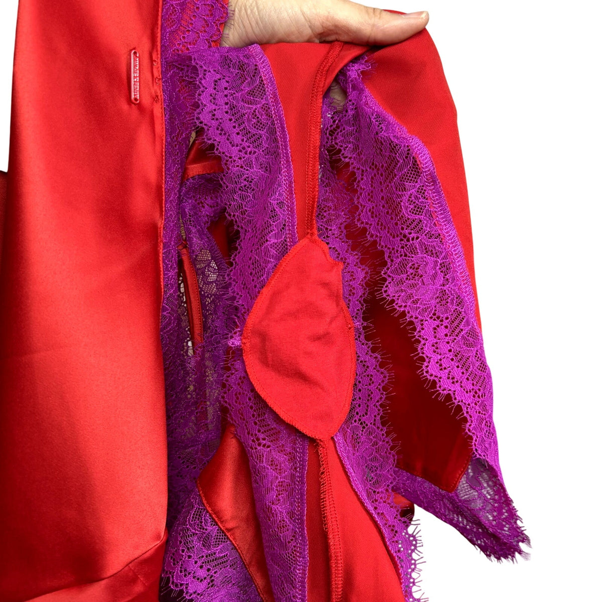 Savage X Fenty Red Purple Lace Camisole Shorts M Lingerie Set Romantic Feminine