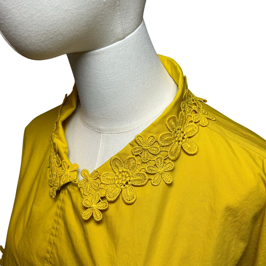 Savage X Fenty Yellow Floral Lace Trim 100% Cotton Shirt Plus Size 2X