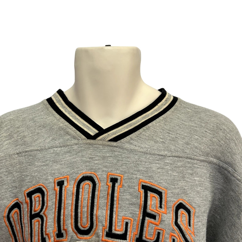 VTG 90s Lee Sport L Baltimore Orioles MLB V-Neck Pullover Sweater Baseball