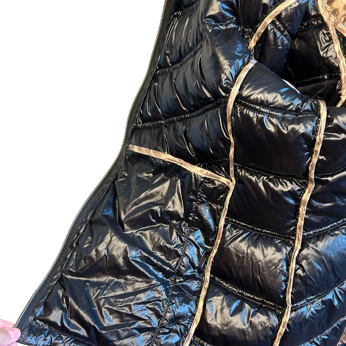 Calvin Klein XL Black Puffer Jacket Cheetah Lined Casual Gorpcore Minimalist