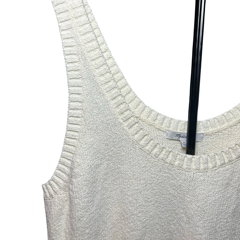 Madewell 2024 Texture-Stitch V-Neck Sweater Vest XL Ivory