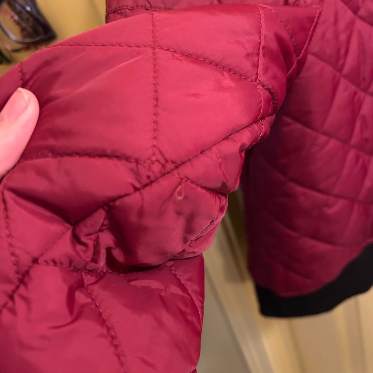 Angstar Maroon Quilted Bomber Jacket XL Aviator Utility Sleeve Pocket Burgundy