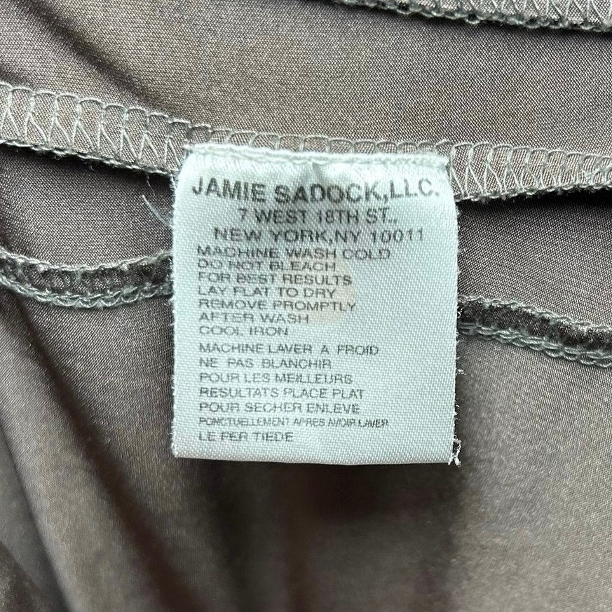 Jamie Sadock Sleeveless Zip Golf Polo Top Grey Pink S Studs Preppy Punk Retro