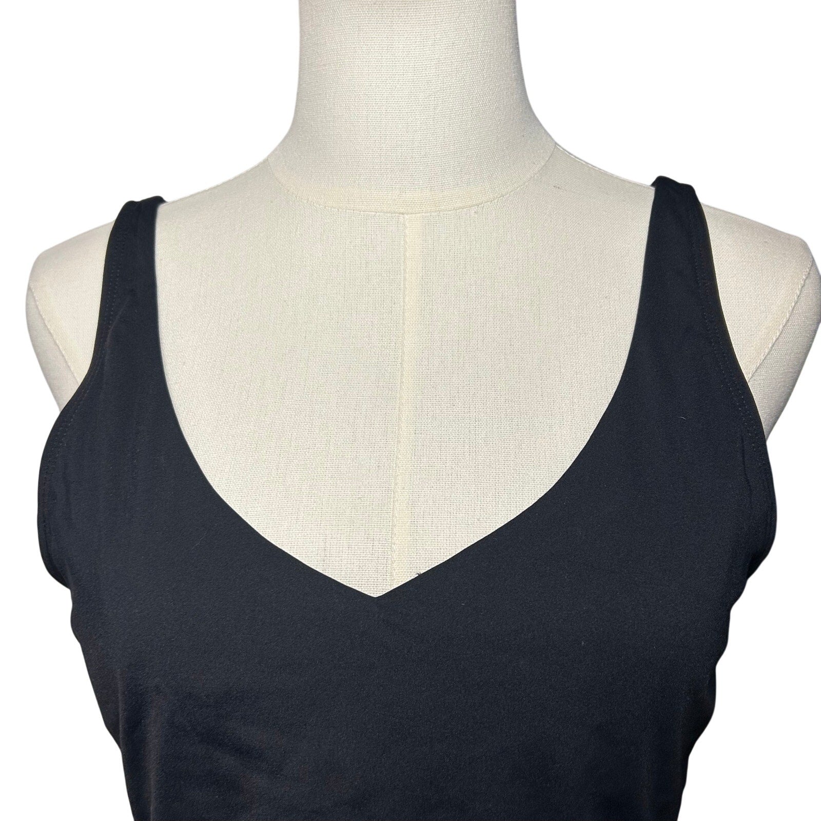 Black Built-In Bra Tank Dress High Stretch Large Minimalist Sportswear Casual