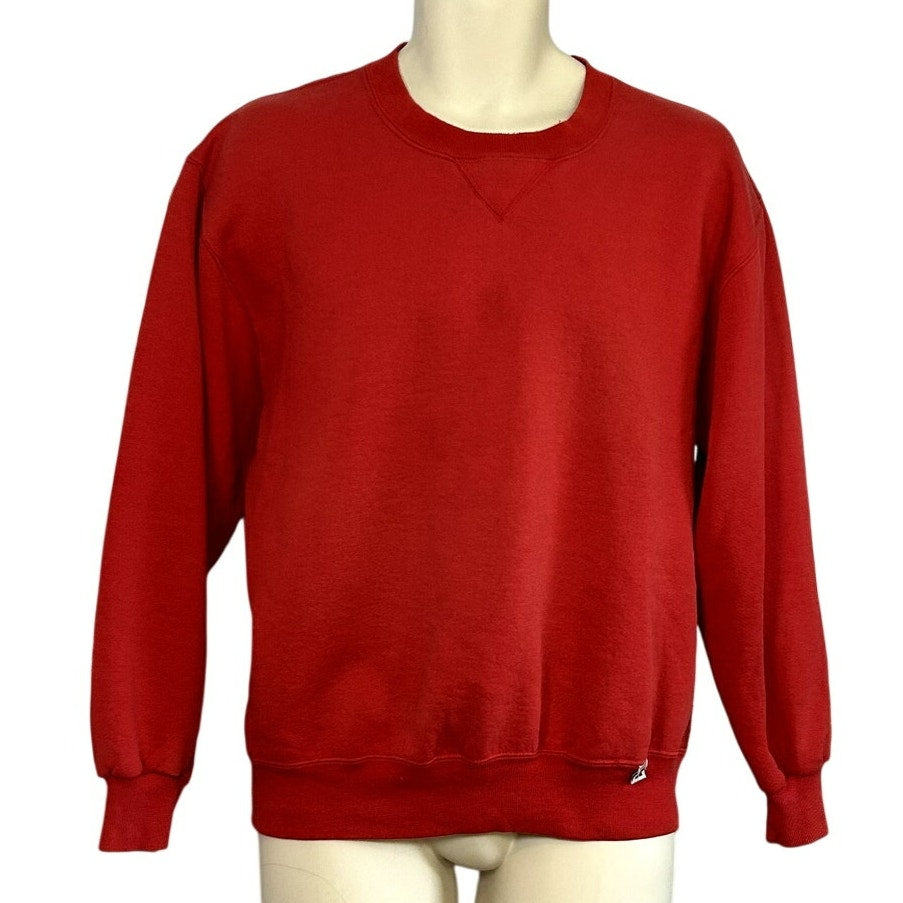 VTG 90s Russell Athletic M Red Fleece Crewneck Sweatshirt USA Gorpcore Utility