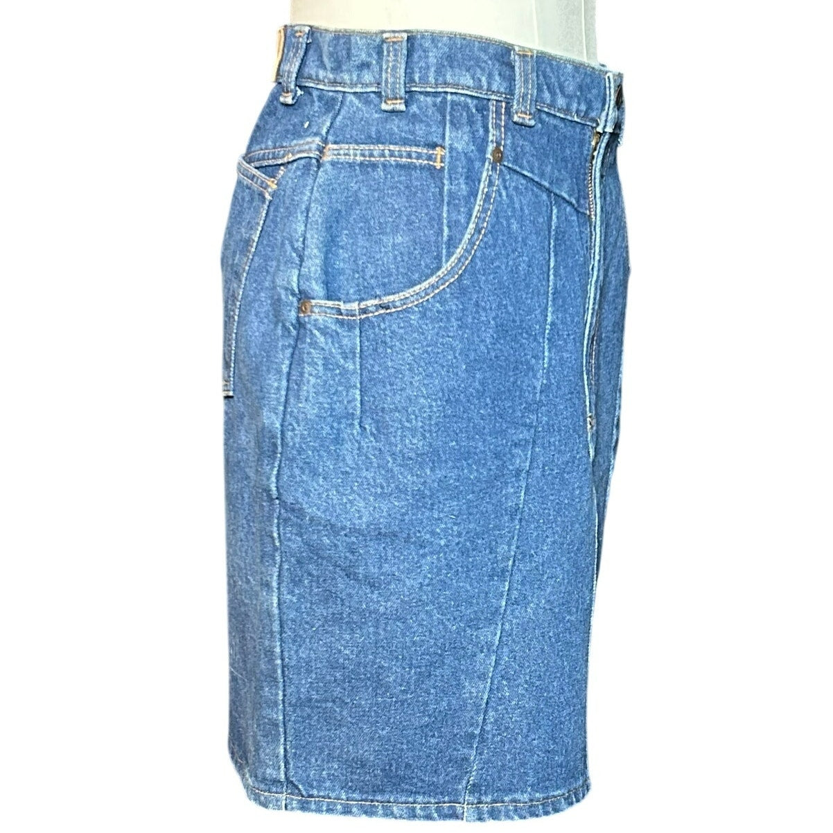 VTG Hunt Club Denim Mini Skirt Made in USA High Waisted Paneled Blue Size 4