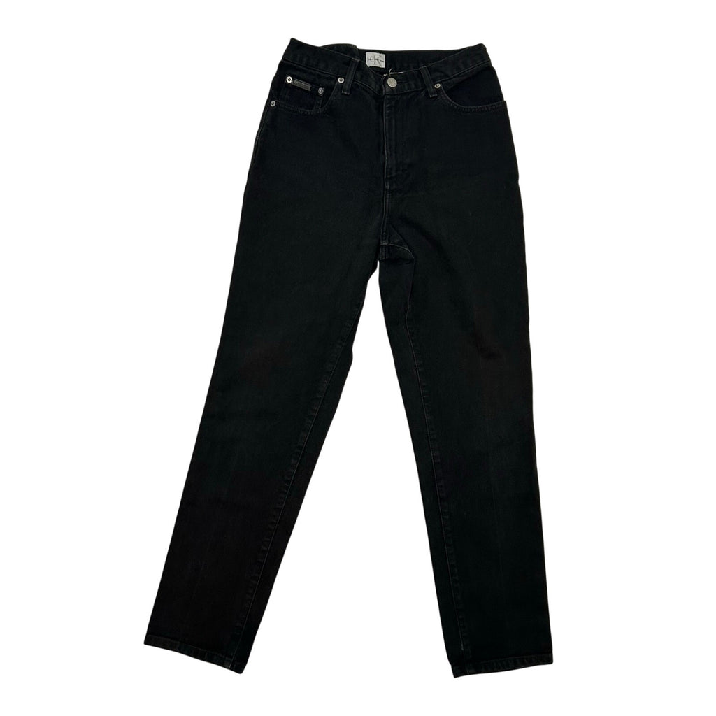 VTG 90s Calvin Klein 8 Black 100% Cotton High Rise Straight Leg Jeans Grunge