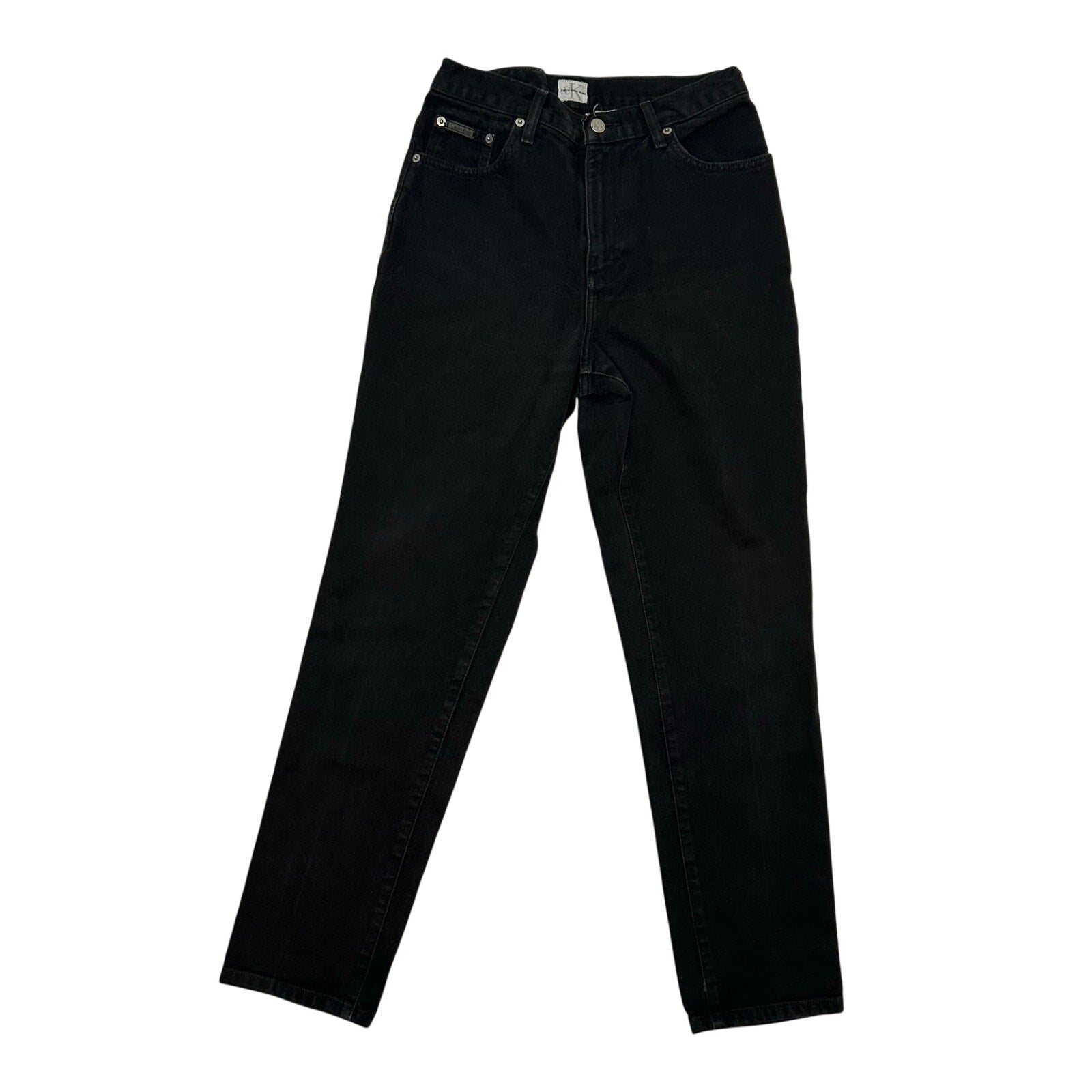 VTG 90s Calvin Klein 8 Black 100% Cotton High Rise Straight Leg Jeans Grunge