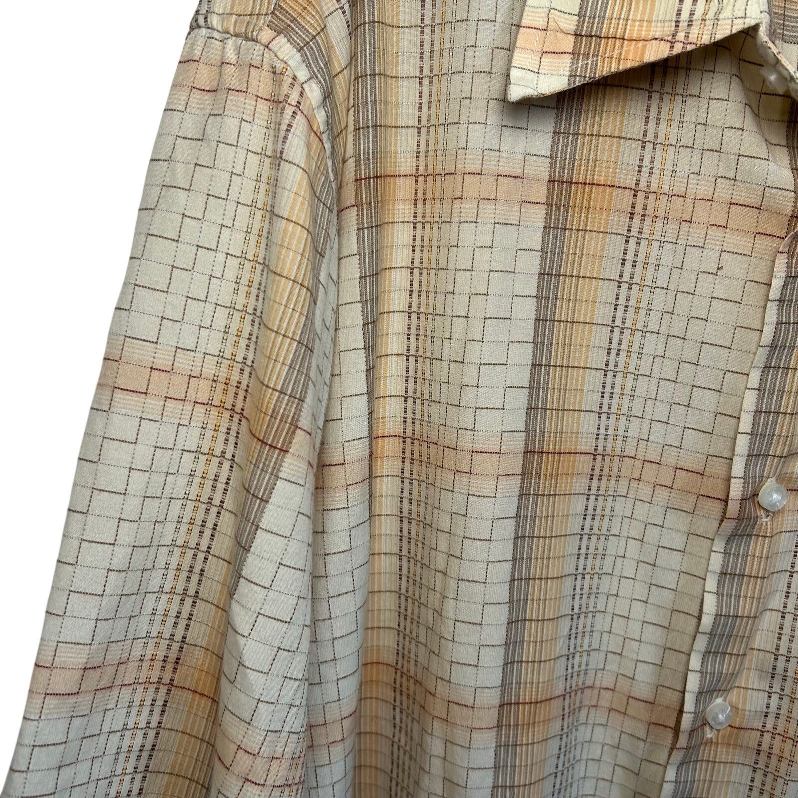 4XLT Attitude Brown Plaid Short Sleeve Casual Button Down Camp Shirt Big Tall