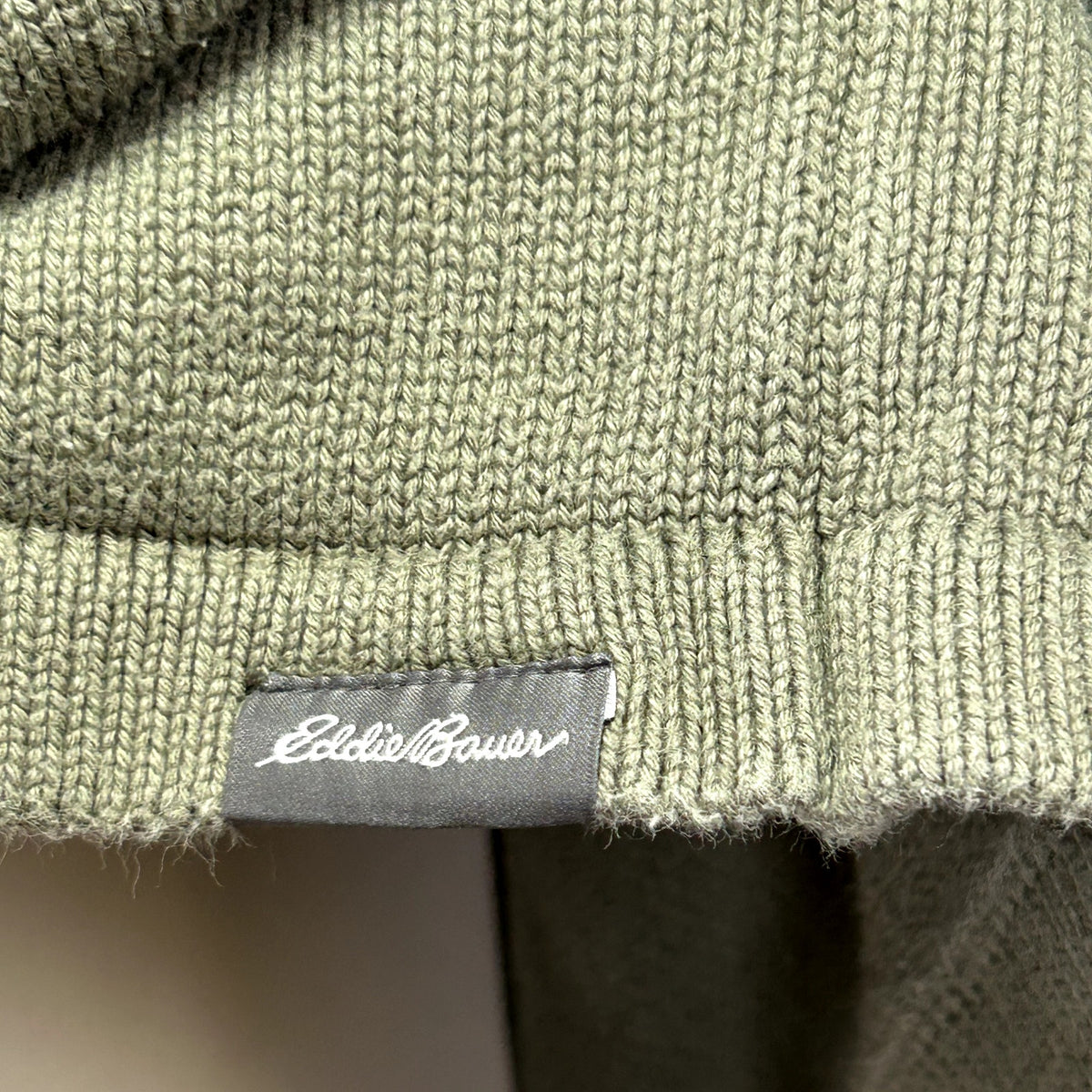 Eddie Bauer 2XL Green Dolman Sleeve Cotton Gauge Sweater Casual Basic Monochrome