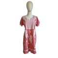 Indian Pink Peach Embroidered Cotton Mini 12 Dress Boho Cottage Fairy Whimsigoth