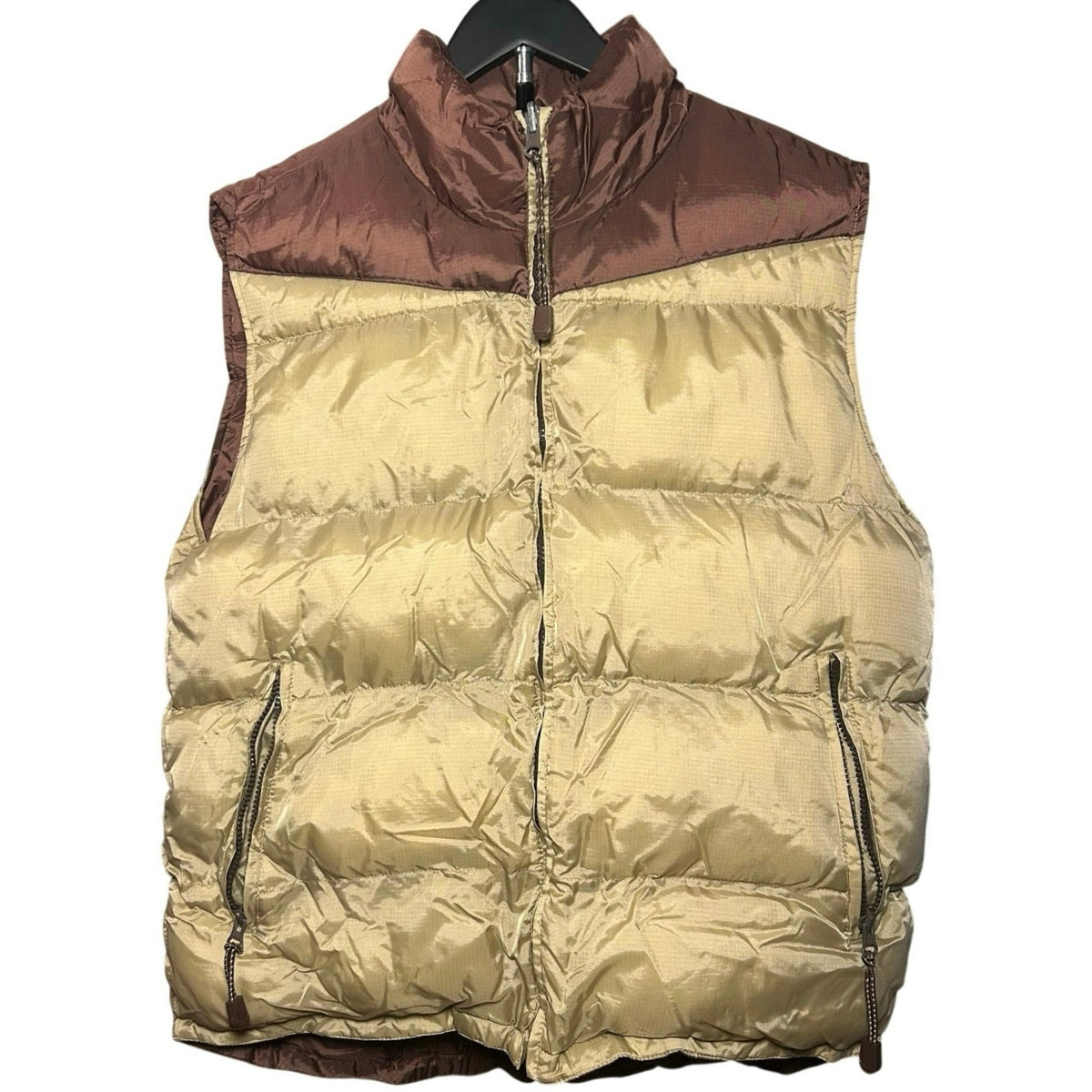 VTG Arizona Jean Co Reversible Puffer Vest Y2K Bronze Tan Gorpcore Large