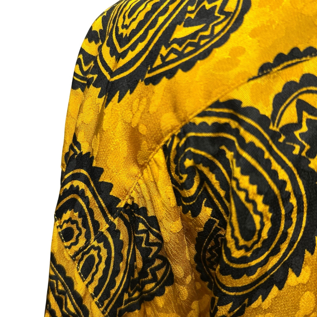 VTG 70s Saks Fifth Avenue Psychedelic Silk Paisley Dagger Shirt Whimsygoth Large