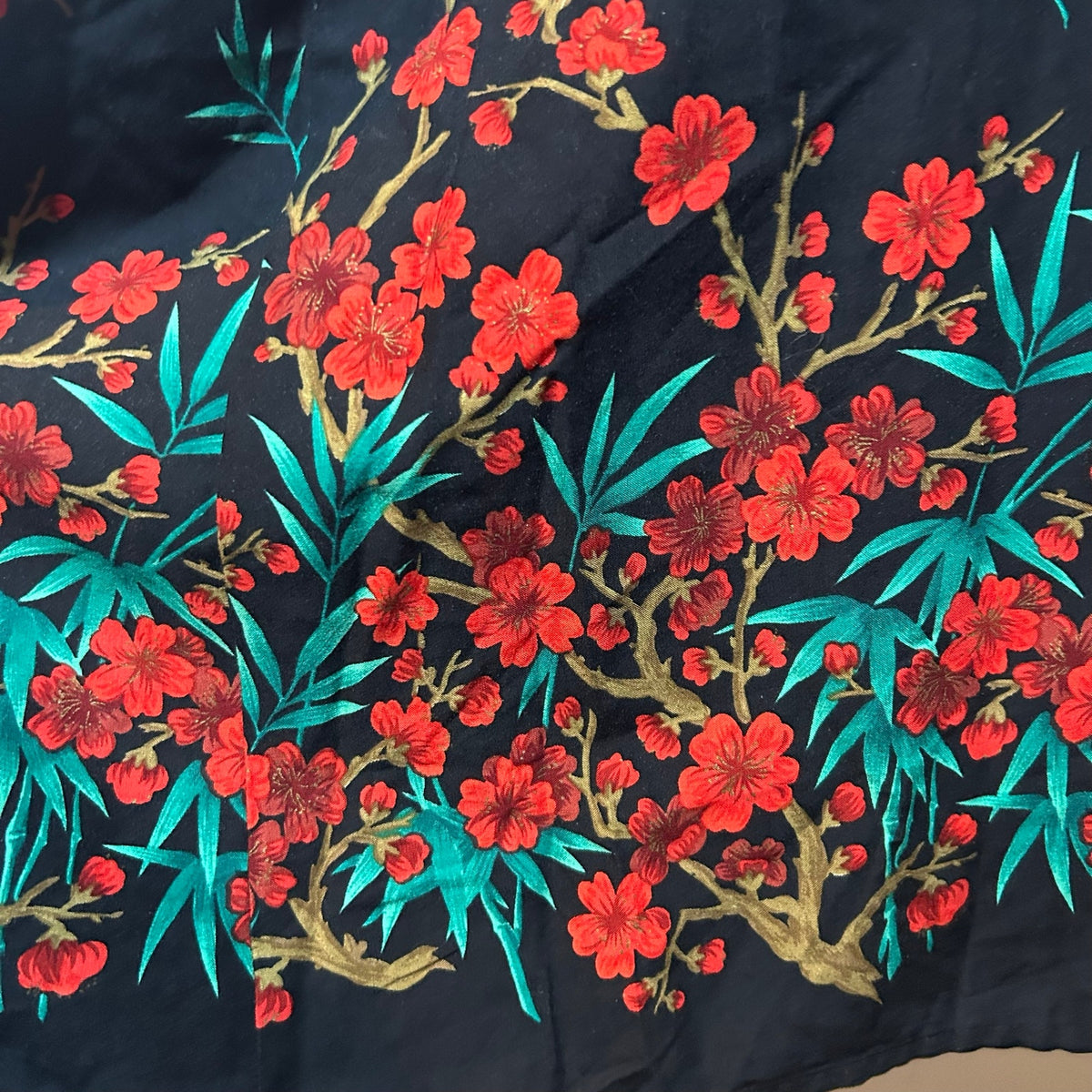 R&K Originals Rayon Black Red Floral Petite M Dress Grunge Retro Whimsigoth Boho