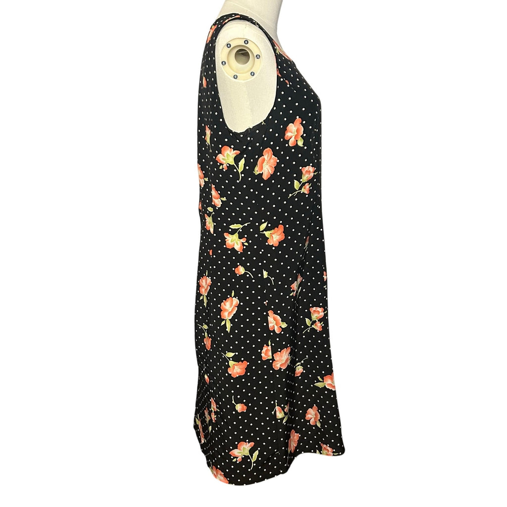 VTG Kathie Lee Collection Polka Dot Floral Sheath Dress Sz 10 Y2K 90s Retro