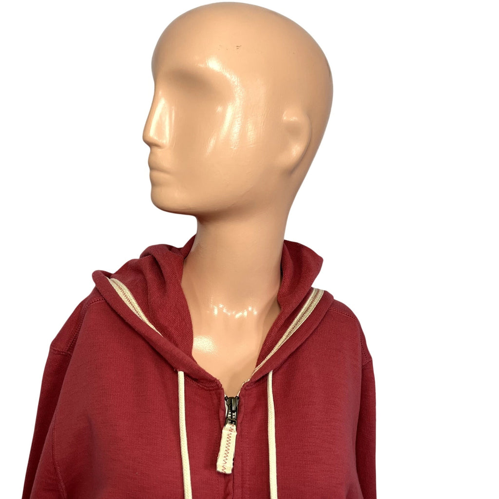 NWT L.L. Bean Garnet Rose Organic Cotton Full Zip Hoodie XL Gorpcore Casual