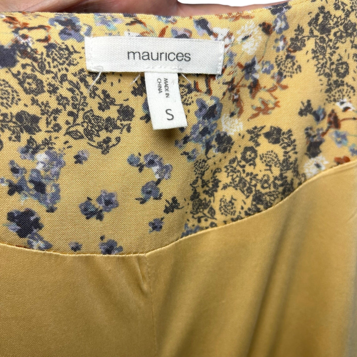 Maurices Yellow Multicolor Rayon Midi Dress Small Cottage Boho Casual Preppy