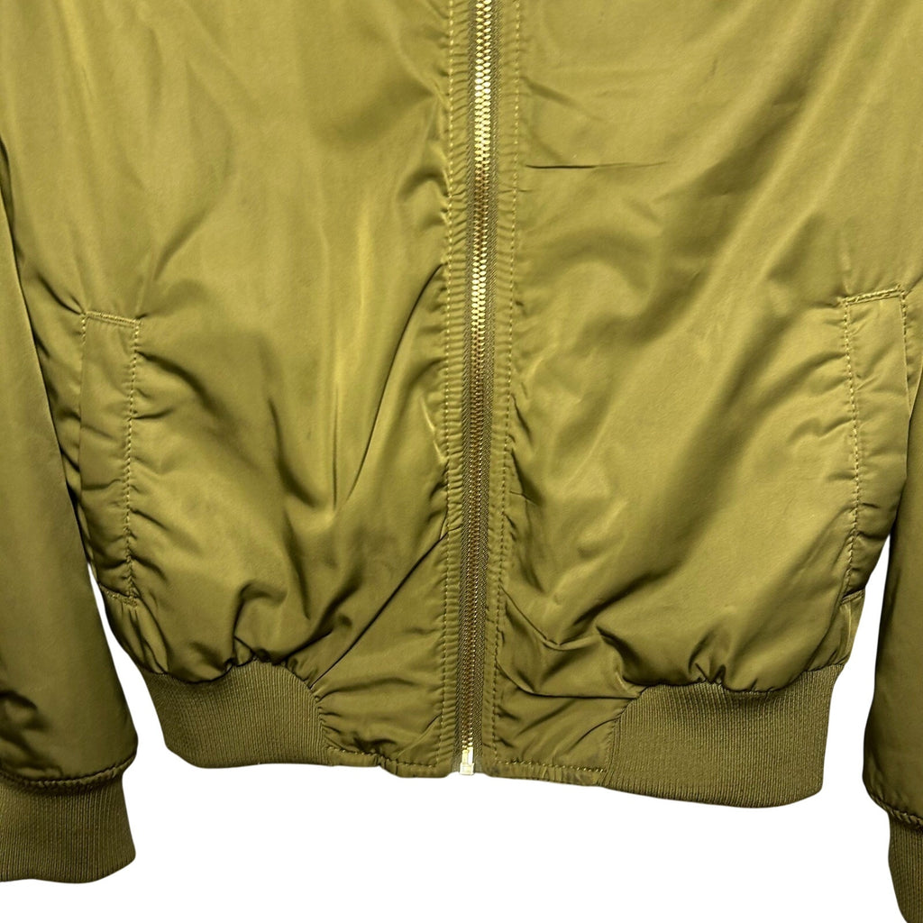 Old Navy Green Satin XS Bomber Jacket Retro Casual Streetwear Flight Coat Zip Up