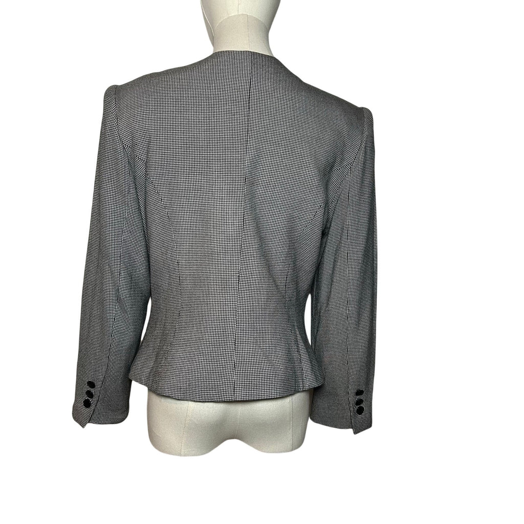 VTG 80s Gray Power Blazer Petite 8 Dark Academia Preppy Minimalism Office Siren
