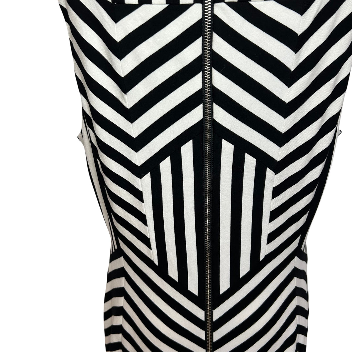 Vera Wang Black White Geometric Sleeveless Cocktail Dress 14 Goth Monochrome
