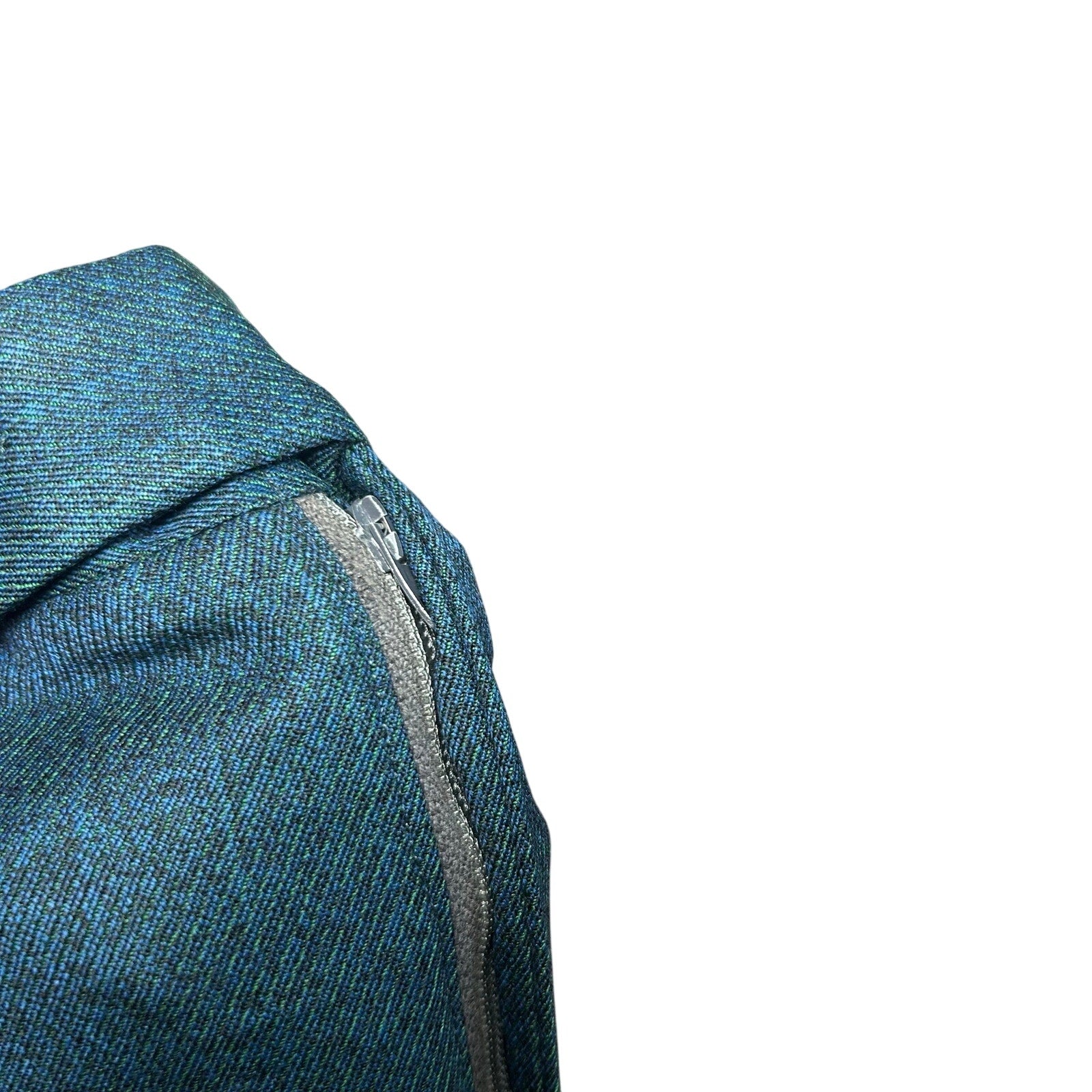 VTG 60s Ne Plus Ultra Iridescent Teal Sharkskin Mod Trousers Side Tab 38x29