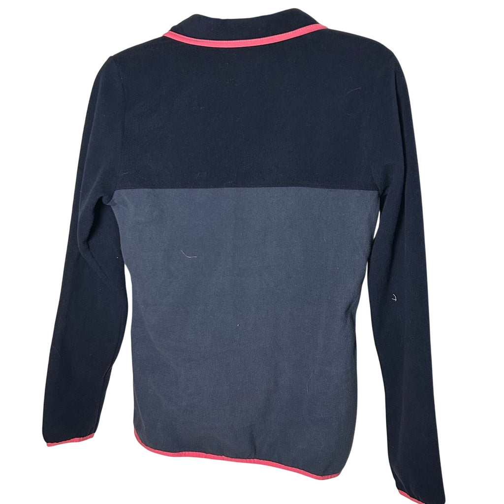 Columbia Navy Grey Pink Trim Benton Springs Fleece Snap Pullover Gorpcore Hike