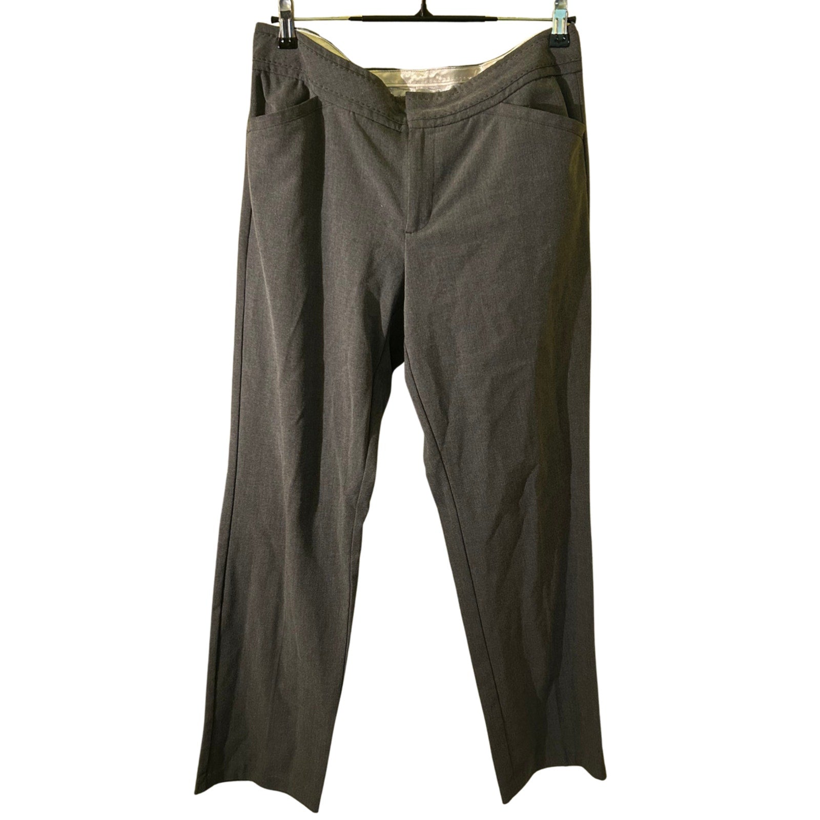 Christopher Banks Charcoal Gray Wool Blend Dress Pants Straight Leg Professional