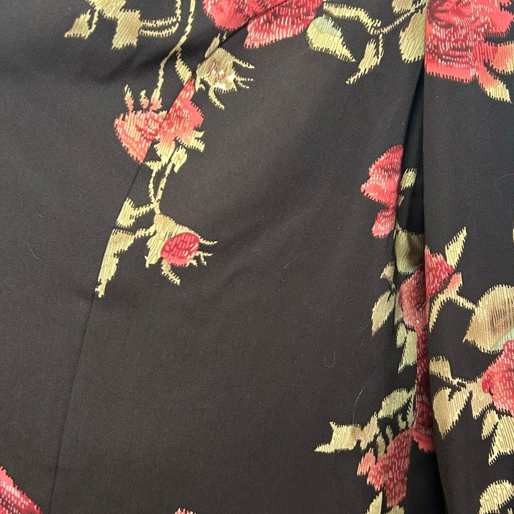 VTG Dana Kay Floral Long Duster Coat Brown 22W Y2K Whimsygoth Dark Academia