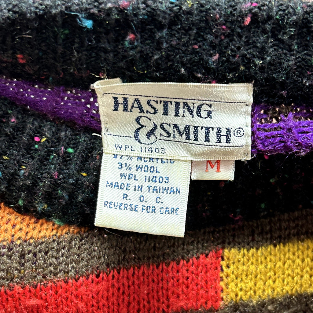 VTG 90s Hastings & Smith M Southwestern Aztec Cable Knit Crewneck Sweater