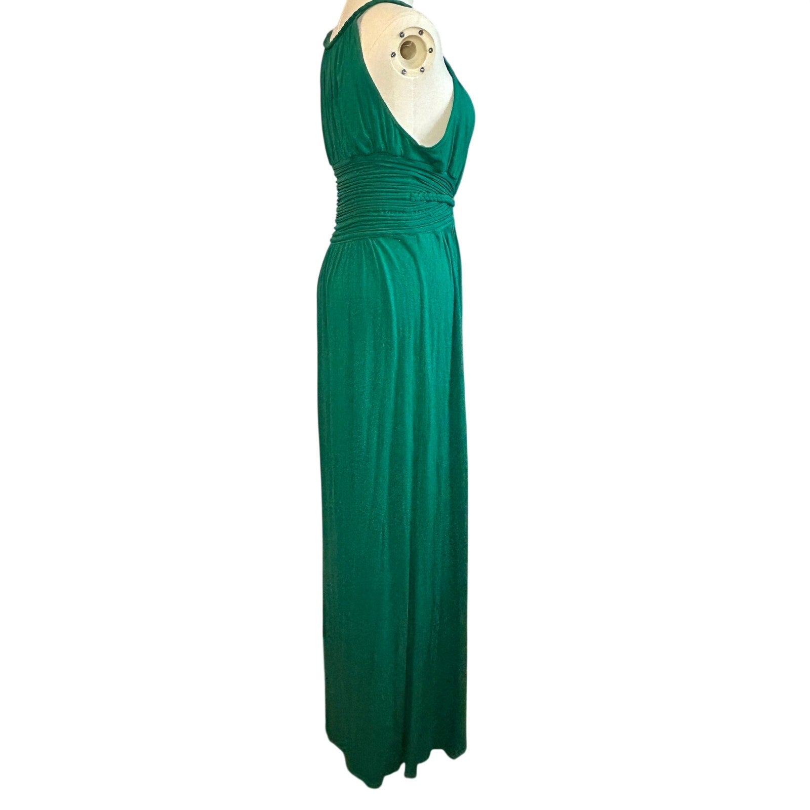 Max Studio Emerald Green Ruched Halter Maxi Dress Maternity Photoshoot Fair Luxe