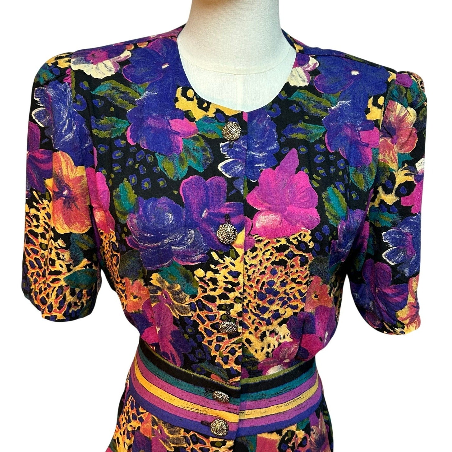 VTG Positive Attitude Midi Dress 11/12 Modern M Floral Whimsigoth Dark Academia