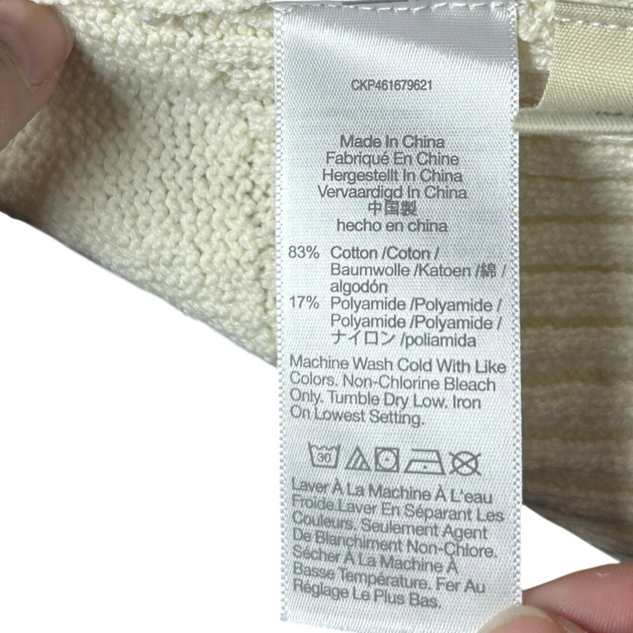 Madewell 2024 Texture-Stitch V-Neck Sweater Vest XL Ivory