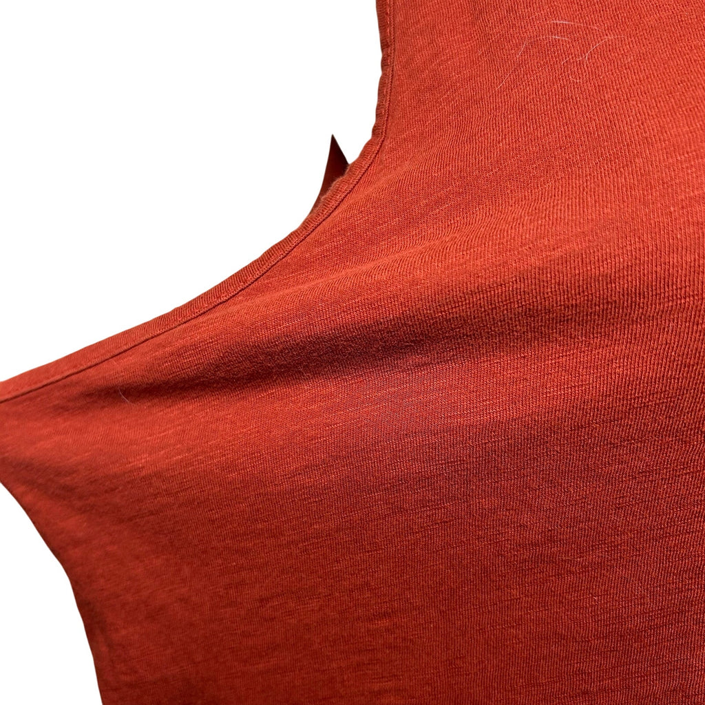 Sonoma Rust Red Cotton Slub Knit Pocket Tank XL Loungewear Casual Minimalist