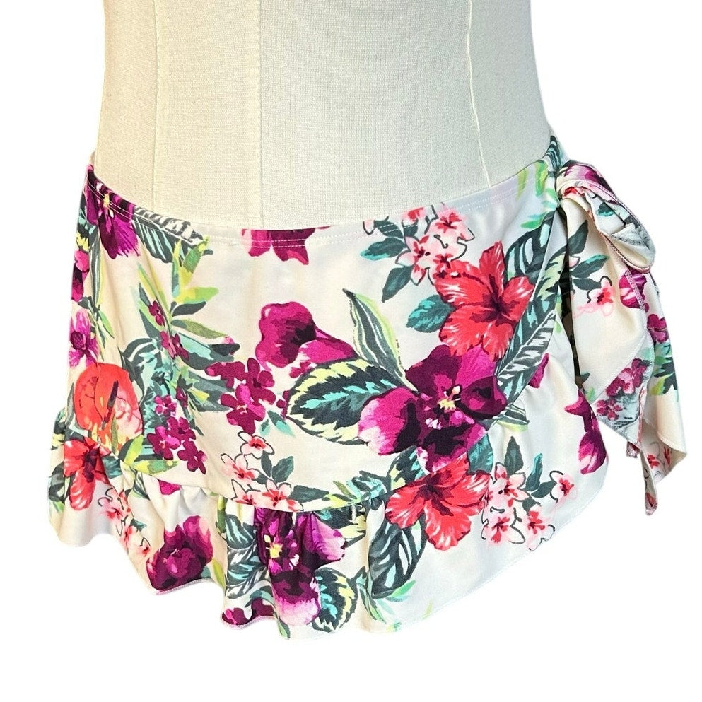 Smart & Sexy Swim Pink Tankini Top 36C & Skirted Briefs Set L Coquette Retro Y2K