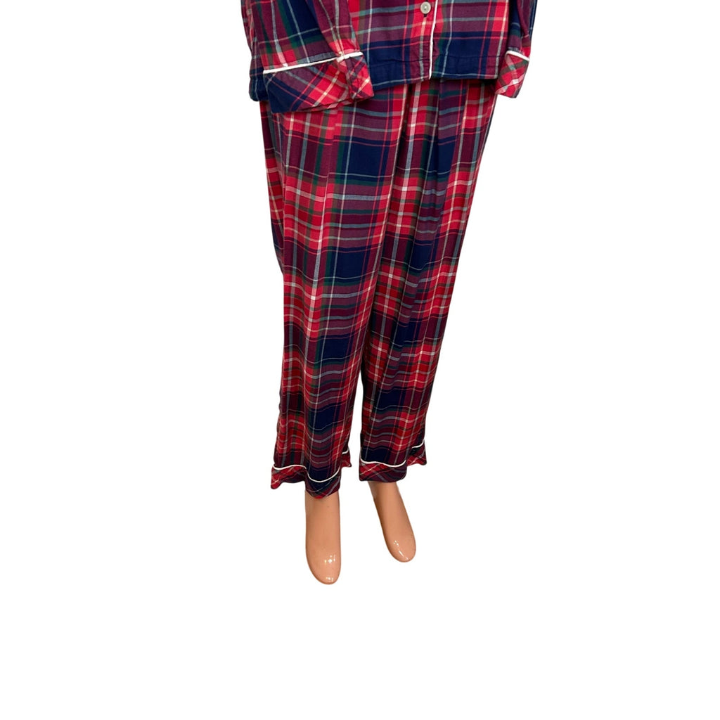 Victoria's Secret Plaid Flannel Pajama Set Red Tartan M Lounge Y2K Holiday