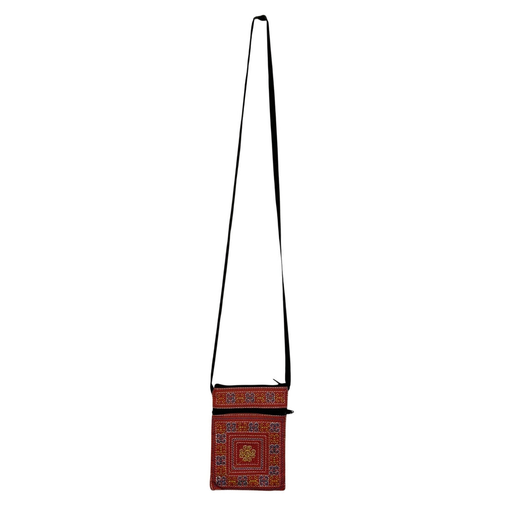 Hmong Embroidered Crossbody Pouch Bag Boho Whimsigoth Paj Ntaub Passport Purse